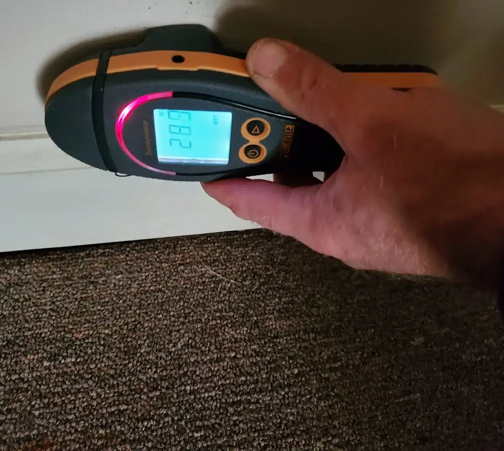 Moisture detection at baseboard during Mold Inspection & Testing in Allegheny